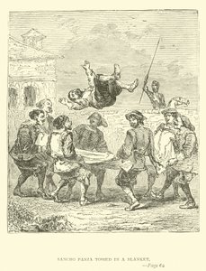 Sancho Panza in een deken gegooid door John Gilbert